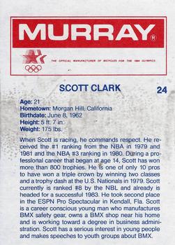 1984 Donruss BMX #24 Scott Clark Back